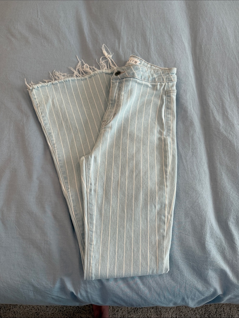 Cello Light Blue Pinstripe Straight-Leg Jeans